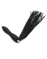 Rimba Latex Play - Whip with Vibrating Dildo - Black