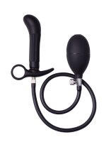Rimba Latex Play - Inflatable Anal Plug with Pump - Black