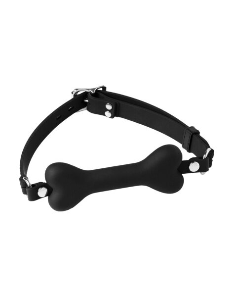 Rimba Latex Play - Mouthgag with Dogbone - Black