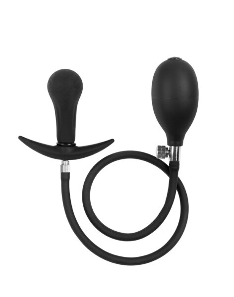 Rimba Latex Play - Inflatable Anal Plug with Pump - Black