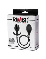 Rimba Latex Play - Inflatable Anal Tulip-Shaped Plug with Pump - Black