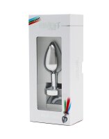 Rimba Toys Pisa Butt Plug mit LED Leuchten Silber Ø 3,2 cm