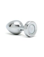 Rimba Toys Pisa Butt Plug mit LED Leuchten Silber Ø 3,2 cm