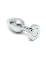 Rimba Toys Pisa Butt Plug mit LED Leuchten Silber Ø 3,2 cm