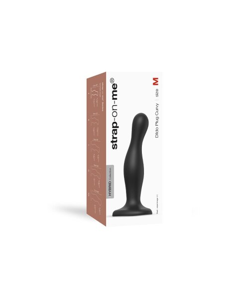 Strap-On-Me - Dildo Plug Curvy Size M - Black - 15 cm