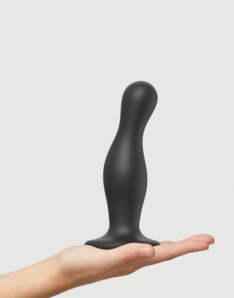 Strap-On-Me - Dildo Plug Curvy Size L - Black - 16.5 cm