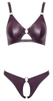 Cotelli Collection bra and briefs purple S