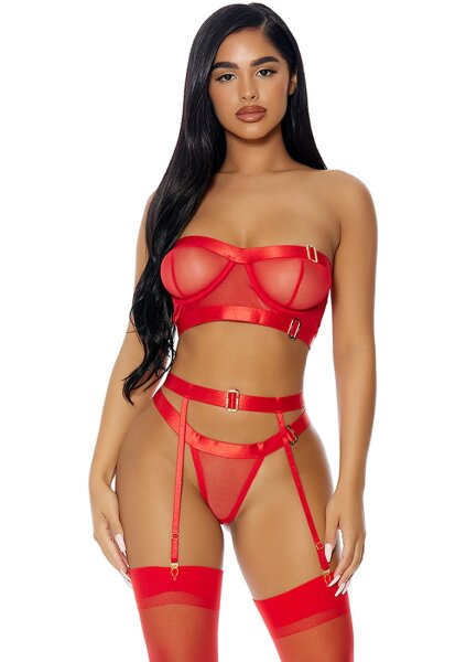 Forplay Good As Gold Lingerie Set red S