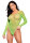 Fishnet thong back bodysuit O/S green