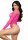 Fishnet thong back bodysuit O/S pink