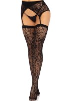 Leg Avenue Lace thigh highs & garterbelt schwarz O/S