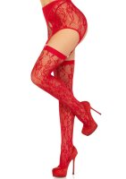 Leg Avenue Lace thigh highs & garterbelt rot O/S