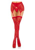 Leg Avenue Lace thigh highs & garterbelt rot O/S