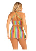 Leg Avenue Rainbow stripe mini dress O/S