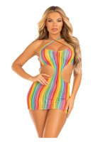Leg Avenue Rainbow stripe mini dress O/S