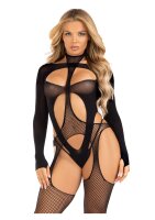 Leg Avenue Bodystocking avec découpe teddy black O/S