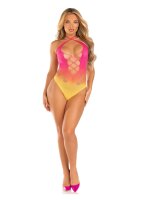 Leg Avenue Seamless ombre halter bodysuit pink O/S