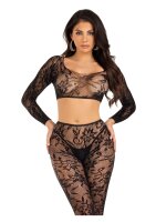 Leg Avenue Crop top & footless tights O/S