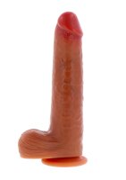 Silicone Foreskin Dildo 23 cm Caramel skin tone