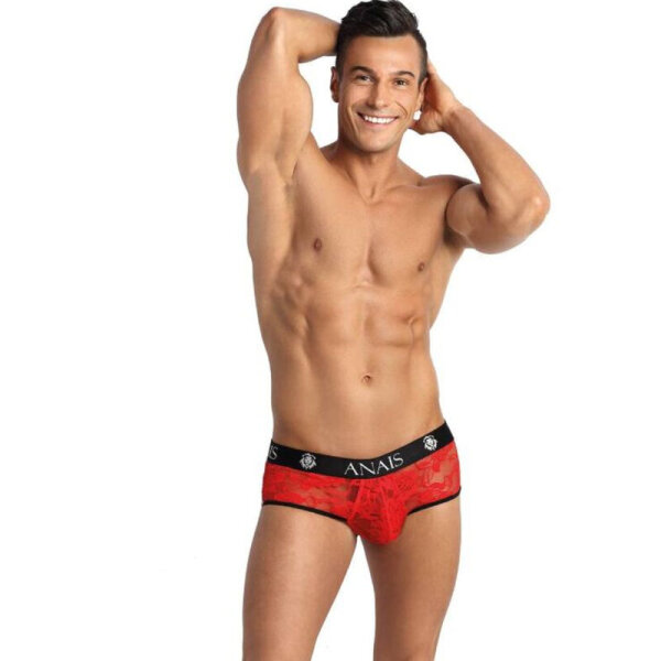 ANAIS Men Brave jock briefs with lace pattern red S