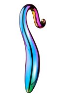 Dream Toys Glamour geschwungender Glas Dildo mehrfarbig 18 cm