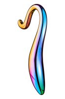Dream Toys Glamour geschwungender Glas Dildo mehrfarbig 18 cm