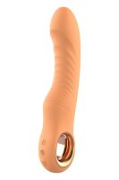 Dream Toys Glam Flexibler Vibrator mit Rillen orange