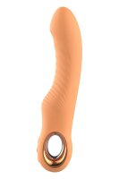 Dream Toys Glam Flexibler Vibrator mit Rillen orange