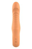 Dream Toys Glam Flexibler Vibrator mit Rillen orange