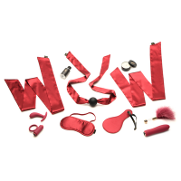 XR Brands Lovers Bondage Massage Set - Red