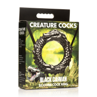 XR Brands Black Caiman - Silikon Cock Ring - Schwarz