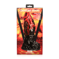 XR Brands Vulcan - Silikon Dildo - Schwarz/Rot