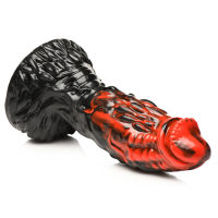 XR Brands Vulcan - Silikon Dildo - Schwarz/Rot