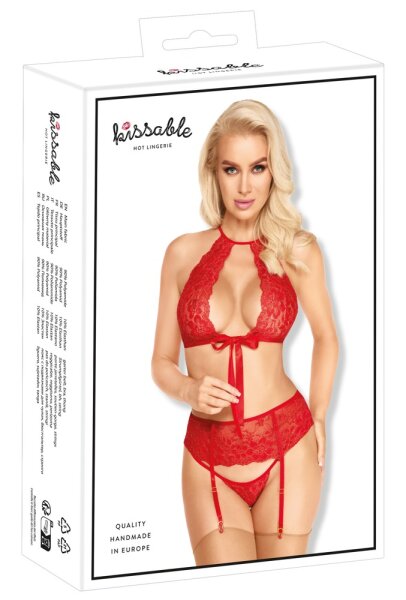 kissable - Suspender set red S/M