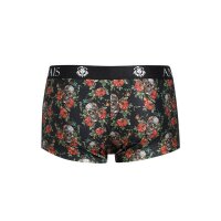 ANAIS Men Power boxer shorts with red roses and skulls black S