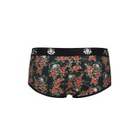 ANAIS Men Power Shorts with red roses and skulls black S