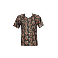 ANAIS Men Power T-Shirt with red roses and skulls black S