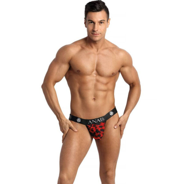 ANAIS Men Savage Rio jockstrap with animal print red, black S