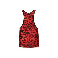 ANAIS Men Savage top with animal print red, black S