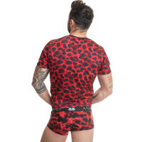 ANAIS Men Savage T-shirt with animal print red, black S