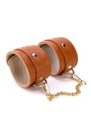 Dream Toys Elite Hand Cuffs Cognac Vegan Leather