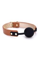Dream Toys Elite Ball Gag Cognac Vegan Leather