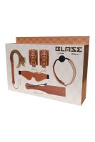 Dream Toys Elite Bdsm Set Cognac Vegan Leather