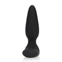 Loveline Smooth Vibrating Anal Plug with Remote Control - Licorice Black