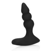 Loveline Beaded Vibrating Anal Plug with Remote Control - Licorice Black