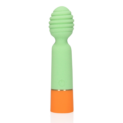 Loveline Ribbed Mini Vibrator with USB Charger - Spring Sage