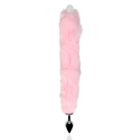 Shots - Ouch! Light-up Fox Tail with Metal Butt Plug - Pink