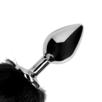 Shots - Ouch! Fuchsschwanz mit Metall Butt Plug - Schwarz
