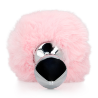 Shots - Ouch! Bunny Tail with Metal Butt Plug - Pink