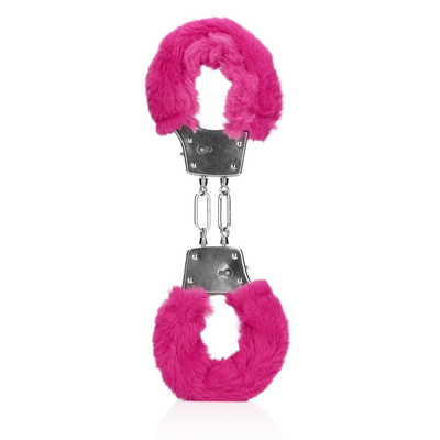 Furry Metal Hand Cuffs Pink